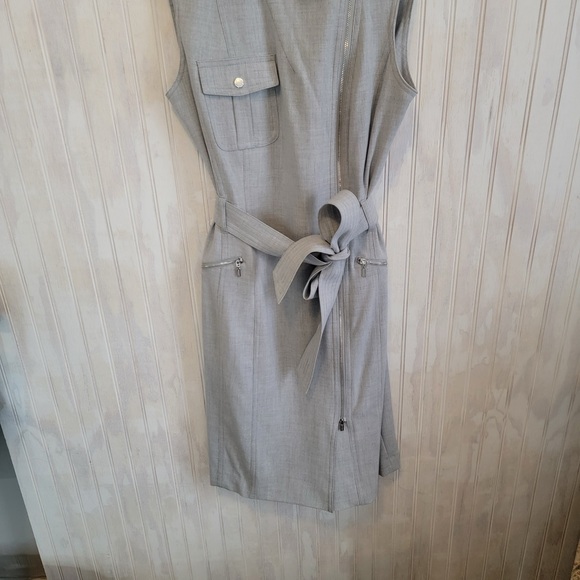 Calvin Klein Gray Zip & Tie Dress 6 - Picture 4 of 5